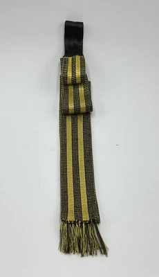 Corbata tejida de seda negra y amarilla delgada Claude Montana de principios de la década de 1980 ITALIA, vintage Foto 1 de 4