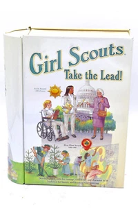 Vintage Girl Scouts Take the Lead Book Tin Box Collectible 80s 100 Years Patch - Picture 1 of 5
