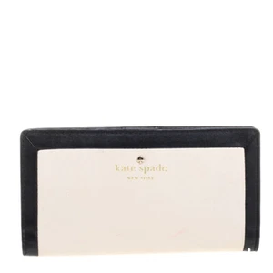 Kate Spade Pink/Black Leather Long Bifold Wallet - Picture 1 of 10