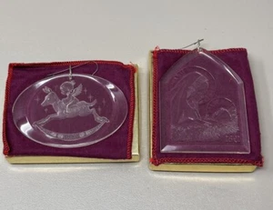 Christmas Treasures 1980 1981 Ornaments Vintage Set Of 2 Mary Jesus Lars Svenson - Picture 1 of 10