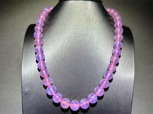 High Quality Lab-Created AAAA+ Pink 6 Star Sapphire Round Bead Necklace 8mm 10mm - Picture 1 of 7