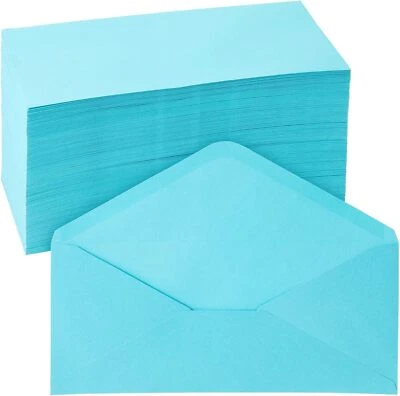 Paquete de 200 sobres azules, sello de goma, 4 1/8x9 1/2", correo/tarjetas Foto 1 de 4