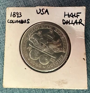 1893 WORLD COLUMBIAN EXPO 400 YEARS USA SILVER HALF DOLLAR EXCELLENT CONDITION - Picture 1 of 2