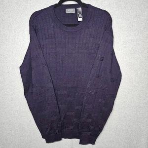 Vintage Crazy Horse Textured Crewneck Sweater Purple Size Large 90s - Picture 1 of 7