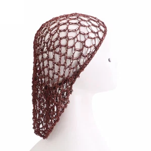 Women Ladies Hairnet Wide Band Mesh Snood Hair Net Knit Hat Soft Rayon Crochet - Picture 1 of 46