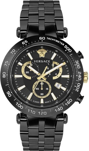 Versace VEJB00722 V Race B Chrono nero oro acciaio inox orologio uomo NUOVO