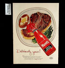 1955 Hunt's Tomato Catsup Ketchup Condiment Steak Food Vintage Print Ad 34597