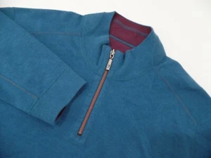 Tommy Bahama Men's Reversible Teal Green - burgundy 1/4 Zip Pullover Jacket. XXL - Picture 1 of 10