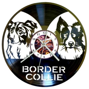 AUSTRALIAN MADE Vinyl Record Clock Border Collie - Picture 1 of 3