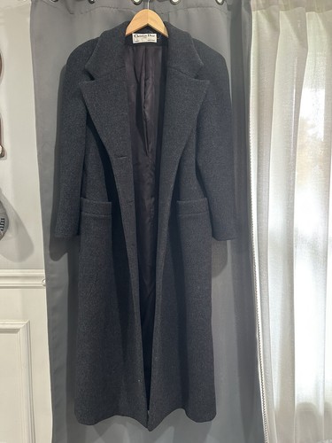 Giacca cappotto vintage anni '90 Christian Dior Boutique Paris in lana lunga 50 pollici taglia 12