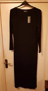 Próximo Maxi Vestido Negro Mezcla Algodón Estilo Cambio Talla Grande - Busto 40" - Imagen 1 de 8