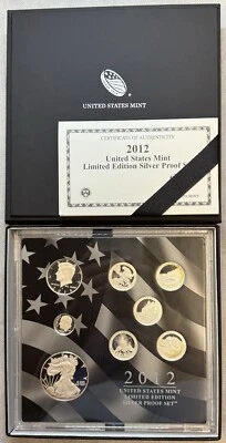2012 S Limited Edition Silver Proof Set w/box & COA - 8 Coins Total - Image 1 of 3