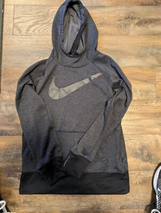 Para mujer Nike Therma Fit Gris Ennegrecido Swoosh Sudadera con Capucha M Agujero para el Pulgar - Imagen 1 de 5