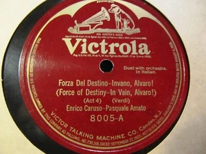1912 ENRICO CARUSO Pasqale AMATO Forza Invano Alvaro / Le Minacchie VICTOR 8005 - Picture 1 of 2