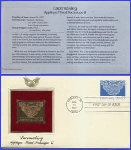 USA8 #2353 U/A RÉPLICA DORADA FDC diseño floral lacado c - Imagen 1 de 1