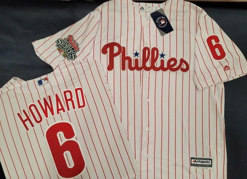 20114 Majestic Phillies RYAN HOWARD 2008 World Series CHAMPIONS Baseball JERSEY Cover