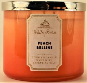 Bath & Body Works White Barn PEACH BELLINI 3 Wick 14.5 Oz Scented Candle - Bild 1 von 1