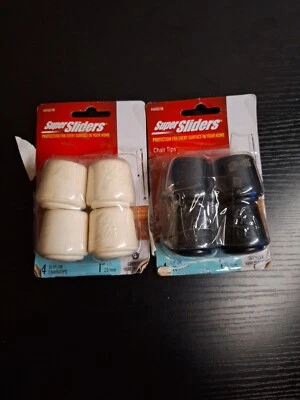 Super Deslizadores 1" Punta de Goma Redonda Silla Tapas para Piernas Almohadilla de Protección de Piso Blanco/Negro Foto 1 de 3