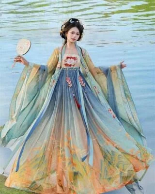 Vestido chino Hanfu para mujer Juegos con disfraces Conjunto de fiesta Trajes tradicionales de verano Hanfu Foto 1 de 4