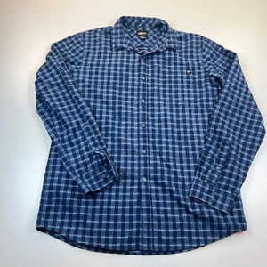 Fox Racing Shirt Mens Medium Blue Plaid Cotton Blend Racing Casual Pockets - Picture 1 of 7