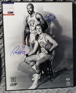 Framed ~Rick Barry & Nate Thurmond~ Signed Warriors 16x20 Basketball Photo (PSA)