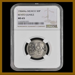 Mexico 50 Pesos Coin, 1984 Benito Juarez NGC MS 65 - Picture 1 of 2