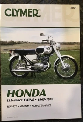 CLYMER Service, Repair, Maintenance for Honda 125-200cc Twins 1965-1978, M321 - Image 1 of 2