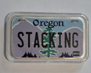 2023 Oregon License Plate Stacking Across America 1 oz Pure .999 Silver Bar - Picture 1 of 4