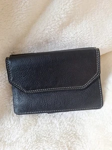 Womens Purse Black Hotter With Zip Compartment Leather - Picture 1 of 8