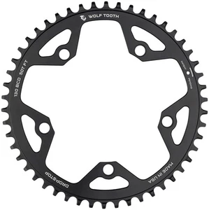 Wolf Tooth Chainring 46t 130 BCD 5-Bolt 10/11/12-Spd Alloy Blk Road Cyclocros - Picture 1 of 1