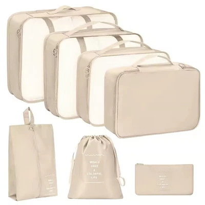 7PCS/SET Travel Organizer Storage Bags Suitcase Packing Cubes Set Cases Portable - Image 1 of 4
