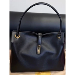HAMANO Delight Tote Bag Medium Black Gold B5 11in Tablet Made in Japan Excellent - Picture 1 of 13