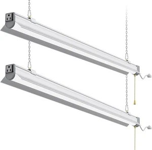 2 Pack 80W LED Shop Light Tube Bulbs Garage Warehouse Lighting Linkable Fixtures - Picture 1 of 11