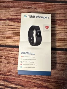 Fitbit Charge 2 Activity Tracker Nero FB407SBKL NUOVO - Foto 1 di 10