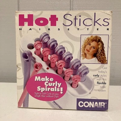 Новый! Conair HOT STICKS 14 гибкие ролики HS18R 2 размера протестированы винтажный 1998 - Изображение 1 из 4