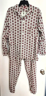 Vintage JANCE Mens pajama set cotton weave button long sleeve pocket sz S/M READ - Image 1 of 4