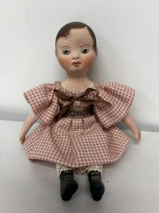 MUÑECA INSPIRADA EN IZANNAH WALKER 6,25" POR LA ARTISTA RUSA SVETLANA LUKINA GINGHAM - Imagen 1 de 5