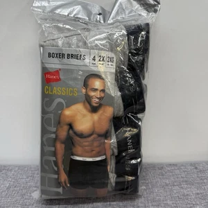 Boxer Uomo Confezione 4 Slip 2XL Hanes Classico Cotone Grigio Vintage 2005 NUOVO APERTO PKG - Foto 1 di 9