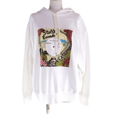 Prístina sudadera con capucha Stella McCartney Record sudadera con capucha blanca algodón para mujer M 6J0251 Foto 1 de 4