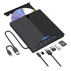 Unidad externa delgada de CD DVD RW USB 3.0 grabadora grabadora reproductor negro para computadoras portátiles - Imagen 1 de 5