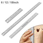 1PC 6/12/18 Inch Stainless Steel Metal Ruler Measuring Tool with Cork Backing