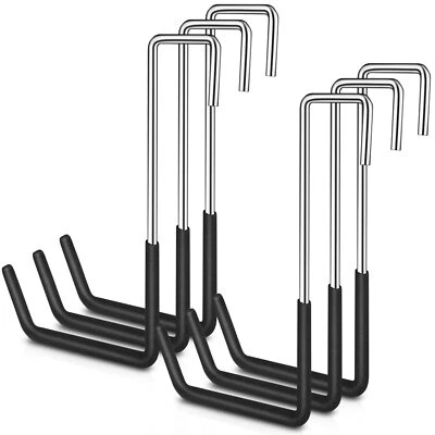 6 Pack Heavy Duty Rafter Hooks Vinyl Coated S Hooks for Hanging Ladder Bike - Image 1 of 4