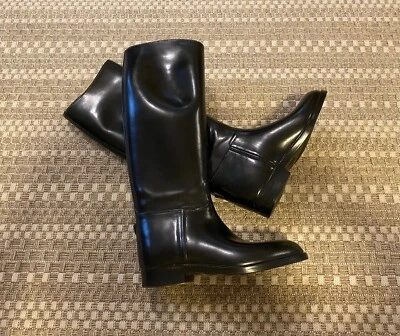AIGLE Ecuyer Impermeable Negro Goma Ecuestre Montar a Caballo Botas de Lluvia 37 M Foto 1 de 4