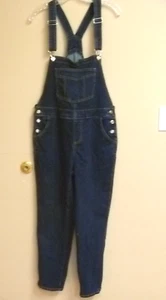 Bibs Overalls Denim Blue Women Size M Tapered Leg Light Weight  Adjustable - Picture 1 of 7