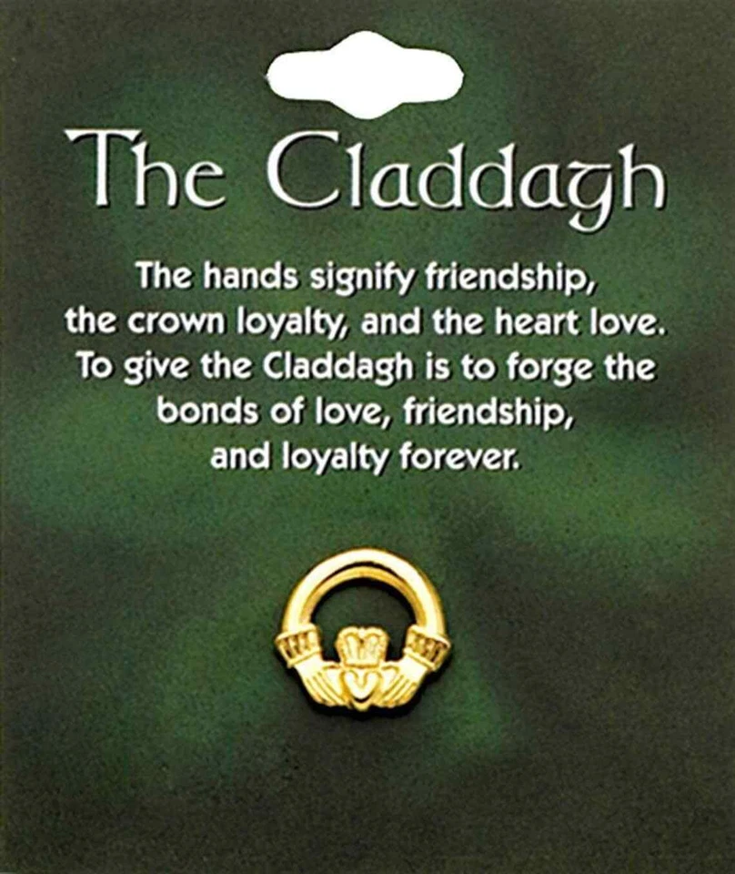 Pin de solapa irlandés Claddagh NUEVO cardado - 1/2 pulgada (T969) Foto 1 de 1