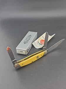 BOKER USA TREE BRAND 3 Blade 9885 Yellow Smooth Stockman Pocket Knife 9885V - Picture 1 of 24
