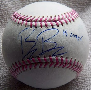 Detroit Tigers Beau Burrows K Cancer Signed Rawlings OML Pink Baseball Auto - Picture 1 of 3