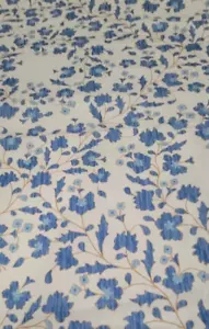 Susan Deliss fabric Maritsa leaf in blue leaf print 2 yards New - Picture 1 of 5