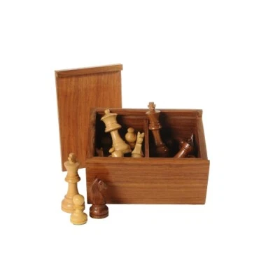 Chess Pieces Palisander Brown-Natural - King Height 83 Mm - Image 1 of 3