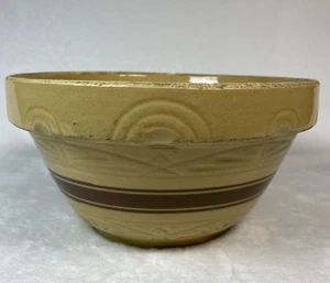 Robinson Ransbottom Roseville 1920's Brown Bands Stoneware Mixing Bowl 10” - Picture 1 of 17